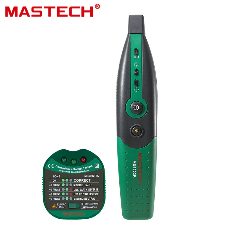 MASTECH MS5902 Automatic Circuit Breaker Finder Fuse Socket Tester 220V European specification American 110V with Flashlight