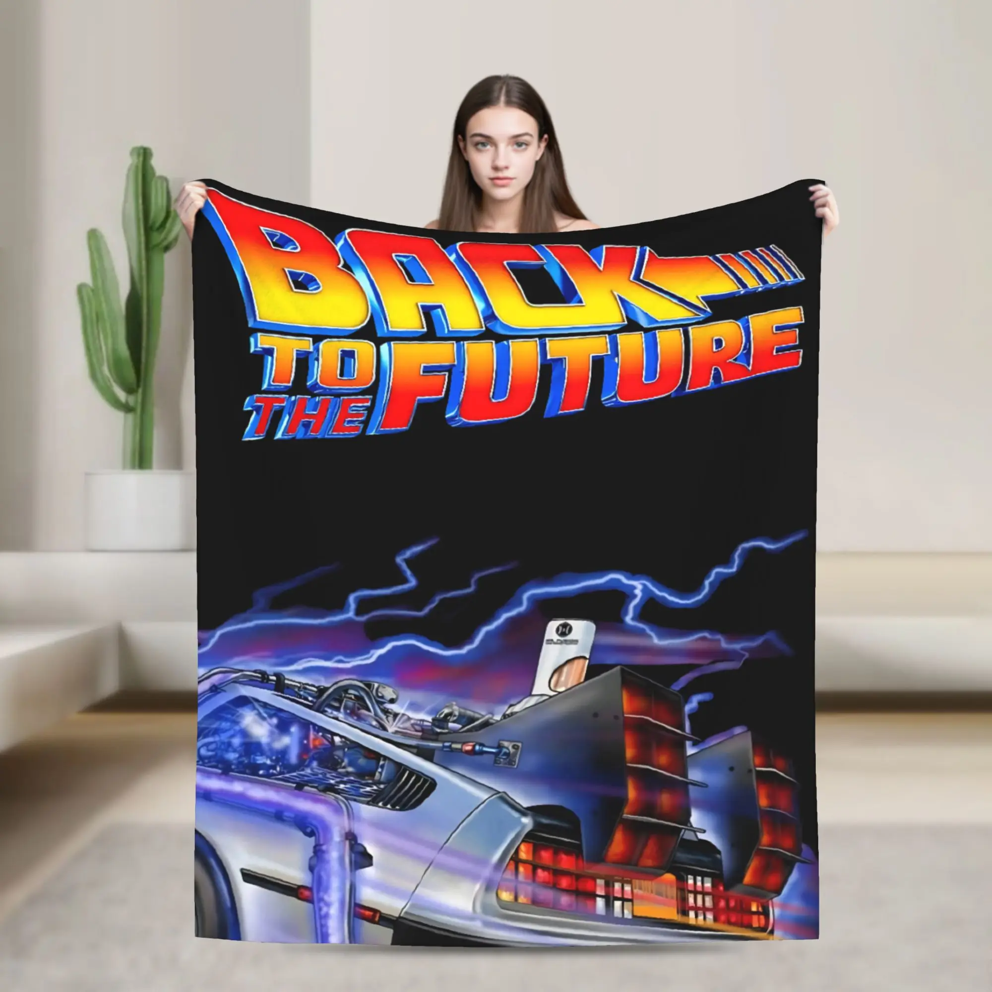Soft Blanket Airplane Travel Back To The Future Throw Blanket  Flannel Bedspread For Bedroom Street Trend Sofa Bed Cover