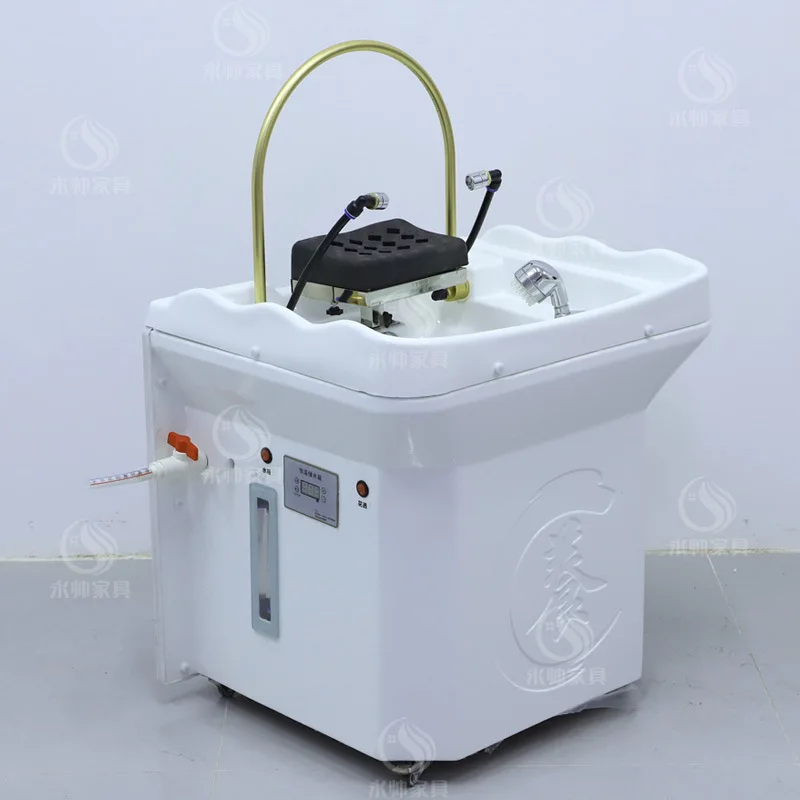 Barber shop, beauty salon, shampoo basin, movable hair salon, constant temperature hair treatment bed with fumigation water circ