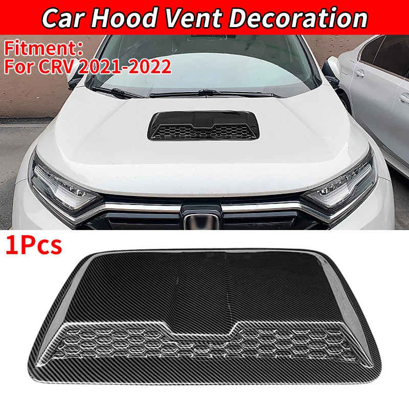 

For Honda CRV 2021-2022 Front Air Hood Vent Scoop Trim Gloss Black Car Upper Engine Bonnet Cover Decoration ABS Plastic Sticker