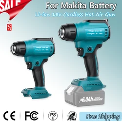 Cordless Hot Air Gun Industrial Handheld Electric Heat Gun Temperatures Adjustable For Makita 18V Battery Heat Gun (No Battery)