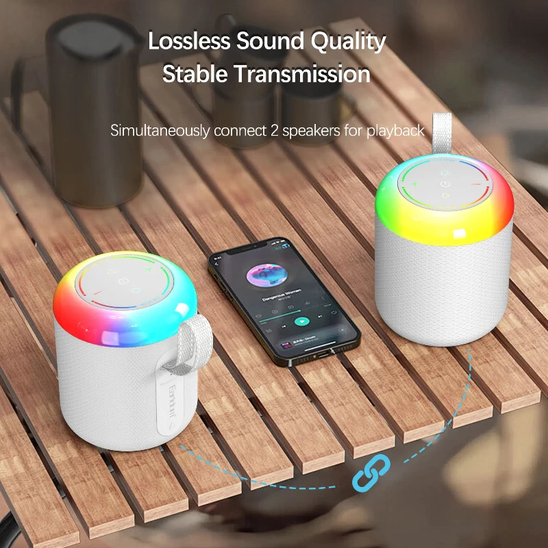 TWSPortable alta resolución calidad De sonido AudioRGB tarjeta De luz ambiental inserción escritorio inalámbrico Bluetooth Subwoofer Caixa De Som