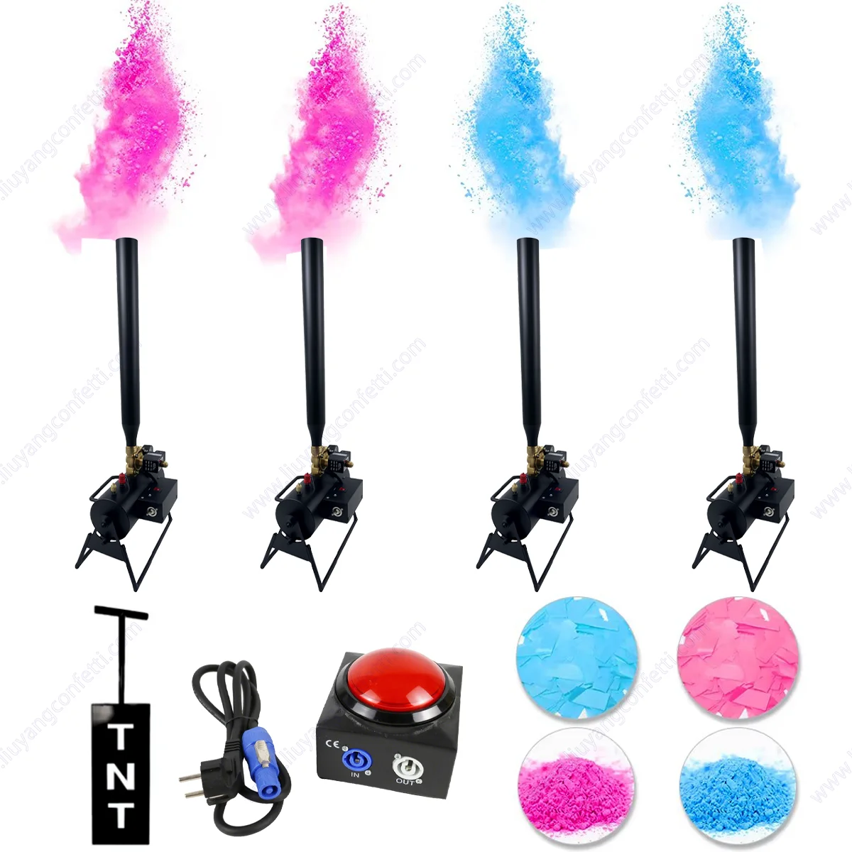 

TNT Control Cannon Gender Reveal Set Large Electronic Powder Machine Smoke Confetti Baby Shower Parents To Be Party Game Decor