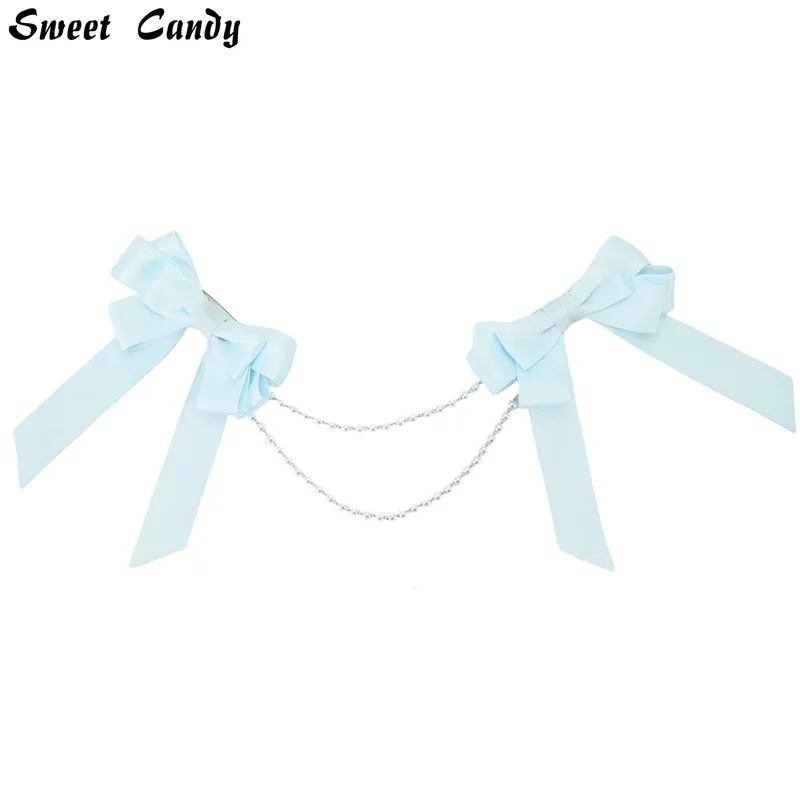 Luxury Ita Bag Bow, Detachable Pearl Necklace, Ita Bags Accessories, Long Streamers Ribbon Award, Lolita Gate Knot