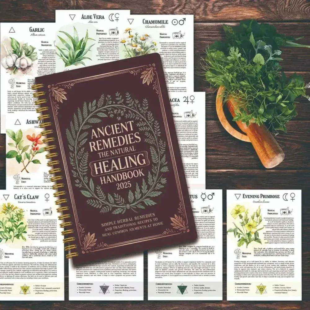 

Ancient Remedies Notebook Natural Therapies with Step by Step Guide for Family Health Travel Office Use Eco Friendly PP Cover