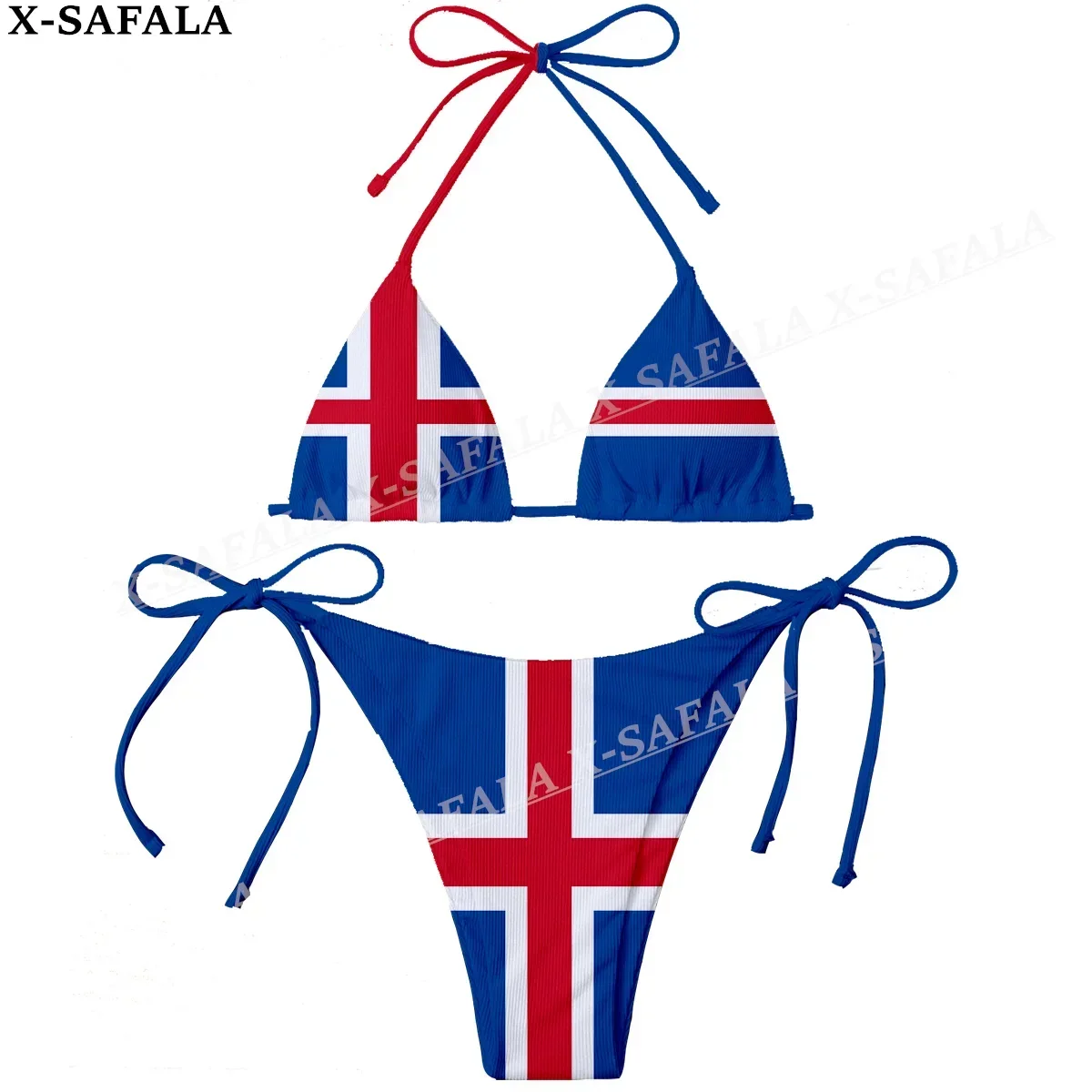 Iceland Country Flag 3D Print Women Micro Sexy Bikini Bra Set Summer Beachwear Sexy Beach Two Pieces Bathing Suits Swimwear