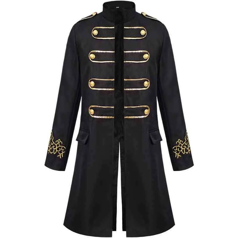 

Gothic Coats Vintage Steampunk Men Jacket, Embroidered Victorian Tailcoat Medieval Gothic Vampire Cosplay Halloween Costume