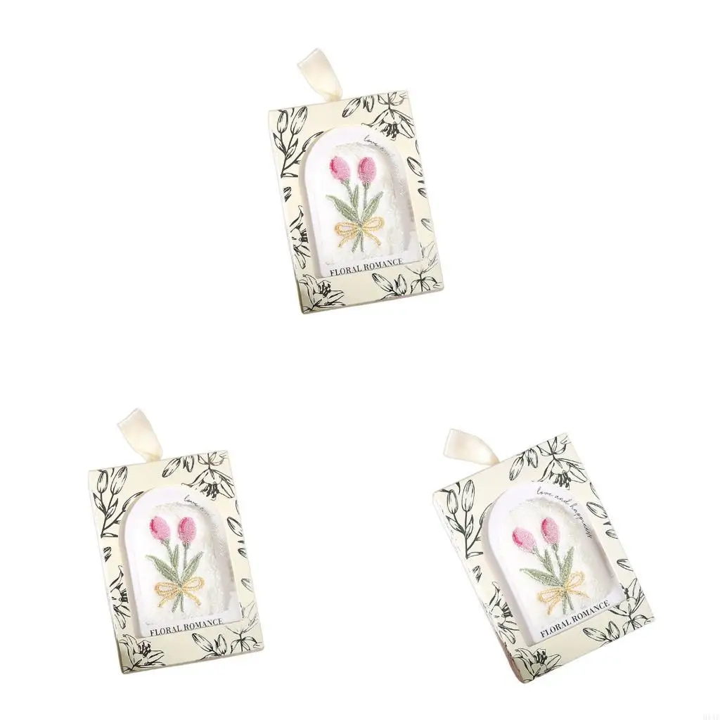91AF High Quality Flower Design Embroidered Towel Wedding Party Souvenir