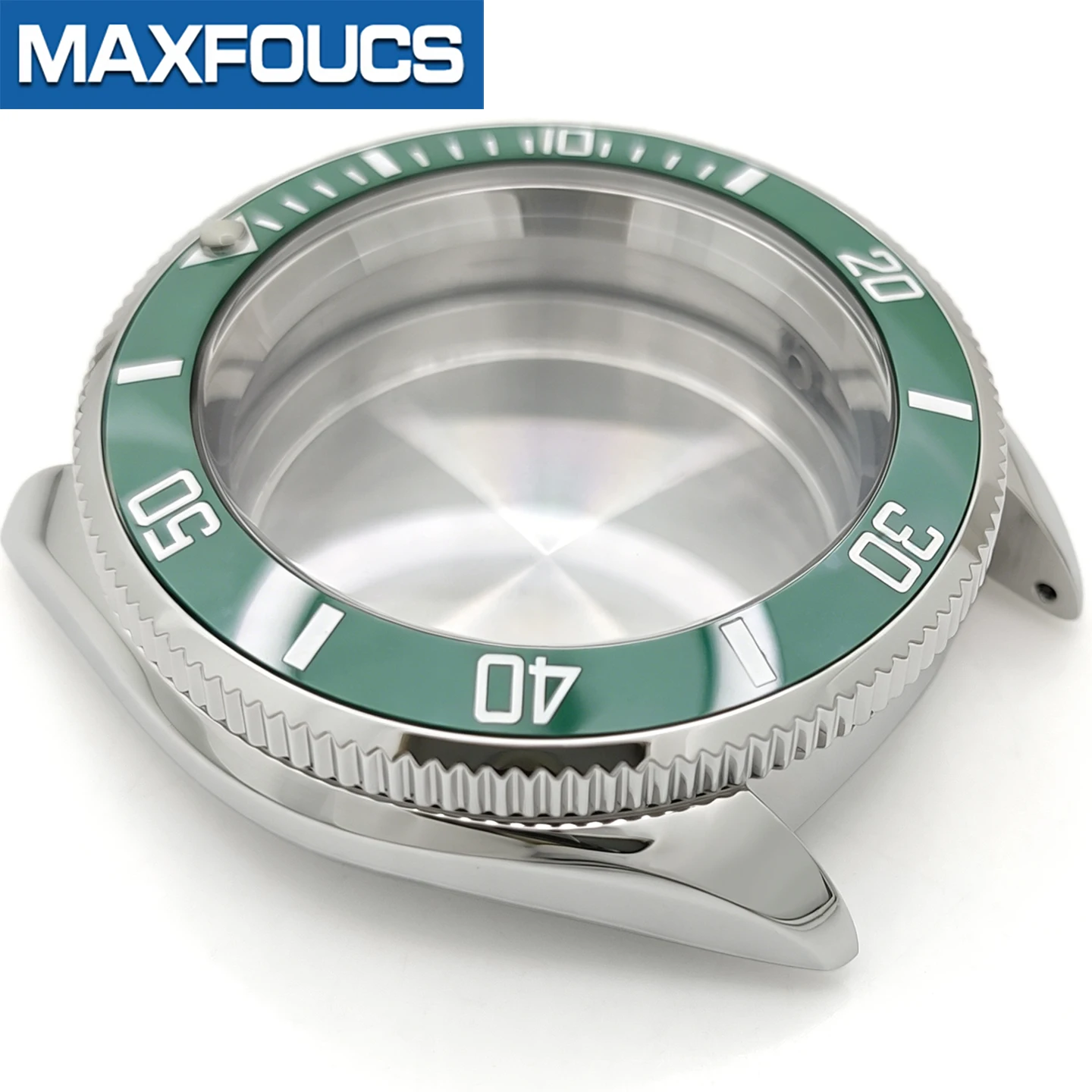 MM300 SKX 3.8 Uhrengehäuse-Set, silberfarben, poliert, passend für NH35/NH36/NH34 MOD-Uhrengehäuse, Teile, Saphirglas-Einsatz, Krone, individuell – Detail 15