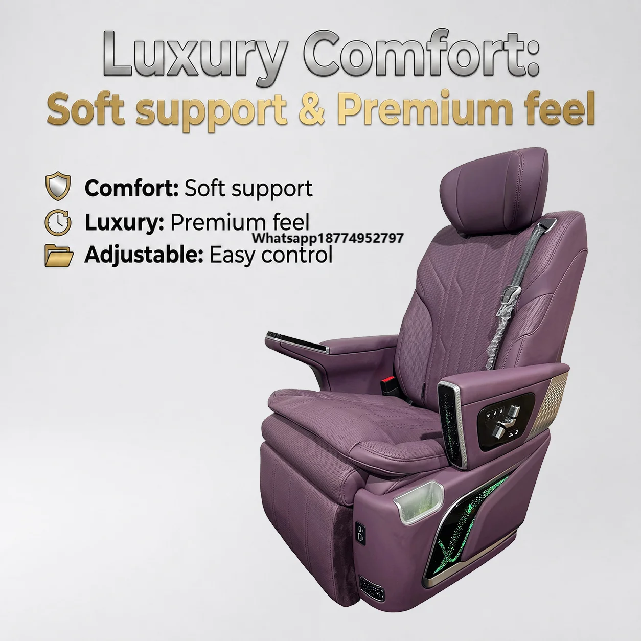 Top Selling Luxury Car VIP MPV Seat with Nebula Ambient Light Touchscreen Napapi Leather for  Sienna GL8 Carnival