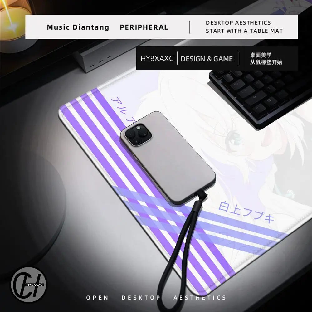 Gaming 1200x600 Mouse Pad Hololive Shirakami Fubuki Custom Keyboard Pad Desk Mat Laptop Soft Anti-slip Table Mat Mousepad