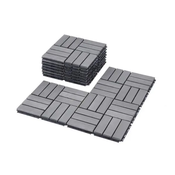 

12x12 Inch Interlocking Wood Plastic Composite Deck Tiles, 0.75" Thick Waterproof Outdoor Flooring, DIY Balcony Patio Pool Tiles