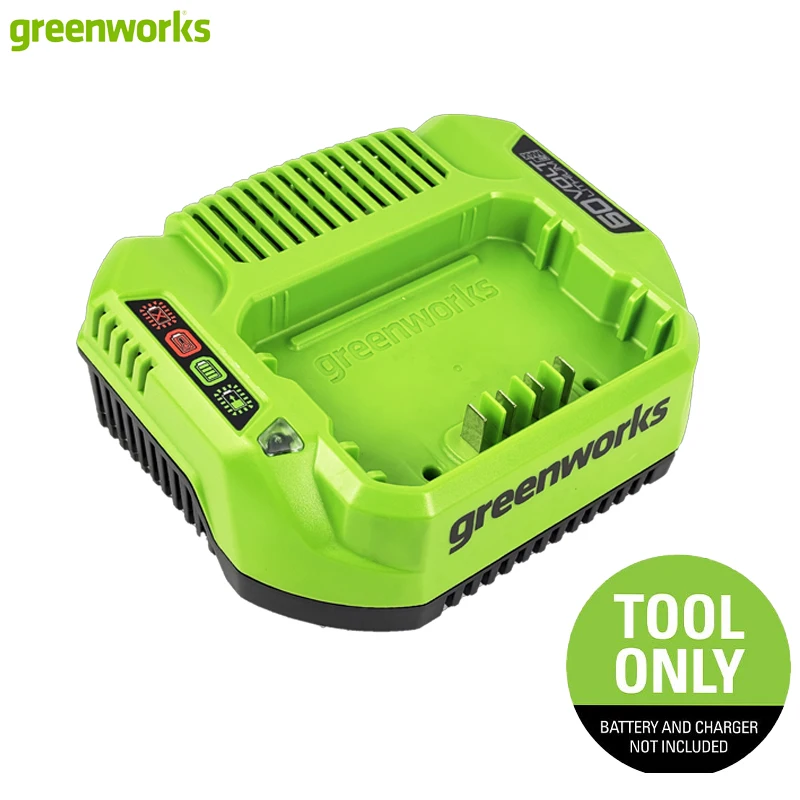 Greenworks 60V 2A Lithium Battery Charger EU Plug LED Indicator Air Cooling Vent Fast Battery Charger Tool Only