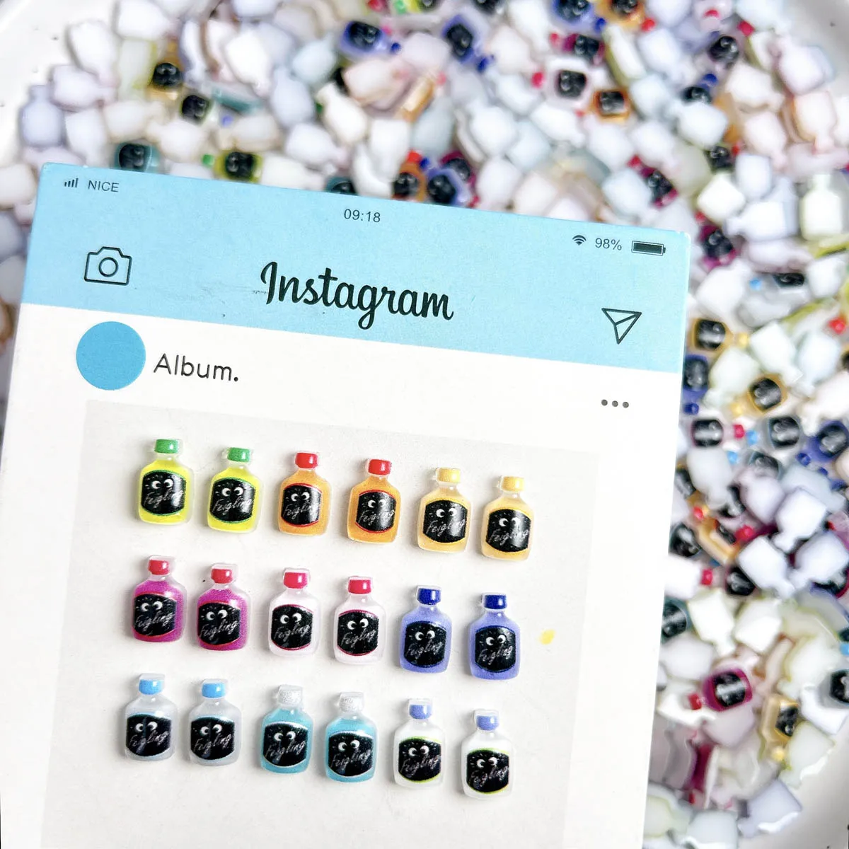 Breloques pour ongles en résine, feuille lumineuse dégradée, nouveauté, Double couleurs, feuille d'or incrustée, décorations pour Nail Art, DIY, 100 pièces