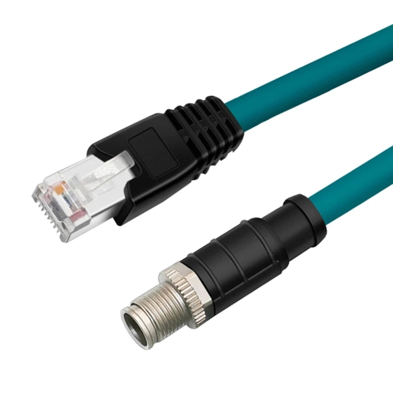 High Performances 12 8Pin X Coded To RJ45 Industrial Ethernet Cable 6.5mm Diameter 15m/10m/800cm/5m/300cm/200cm/150cm