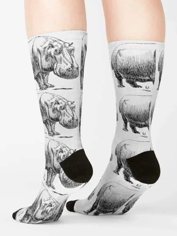 Hippopotamus Socks hiphop heated Socks Men's Women's