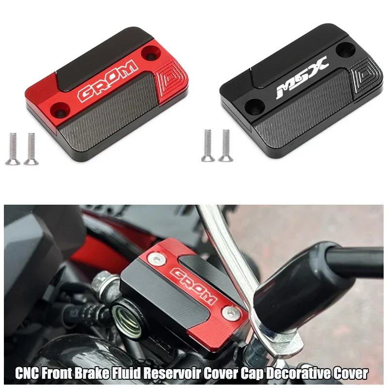 Motorcycle Accessories For Honda MSX125 Grom MSX 125 GROM125 CNC Aluminum Front Brake Fluid Fuel Reservoir Tank Cap Cover