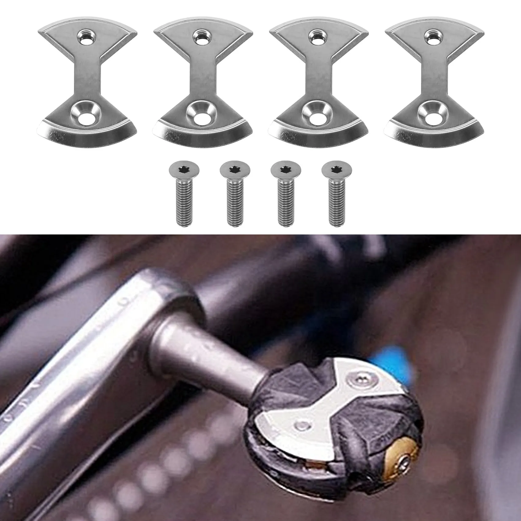 

ABME Cycling Pro Titanium Mtb Bike Bicycle Pedal Plate Cleats For Speedplay Zero 4 Cleats 4 Bolts Bike Bicycle Replace Parts