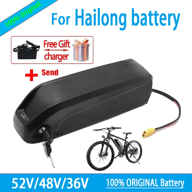 48V 36V 52V 20AH30AH BMSHailong Electric Battery, suitable for 350W 500W 750W 1000W motors, free of shipping, comes with a com