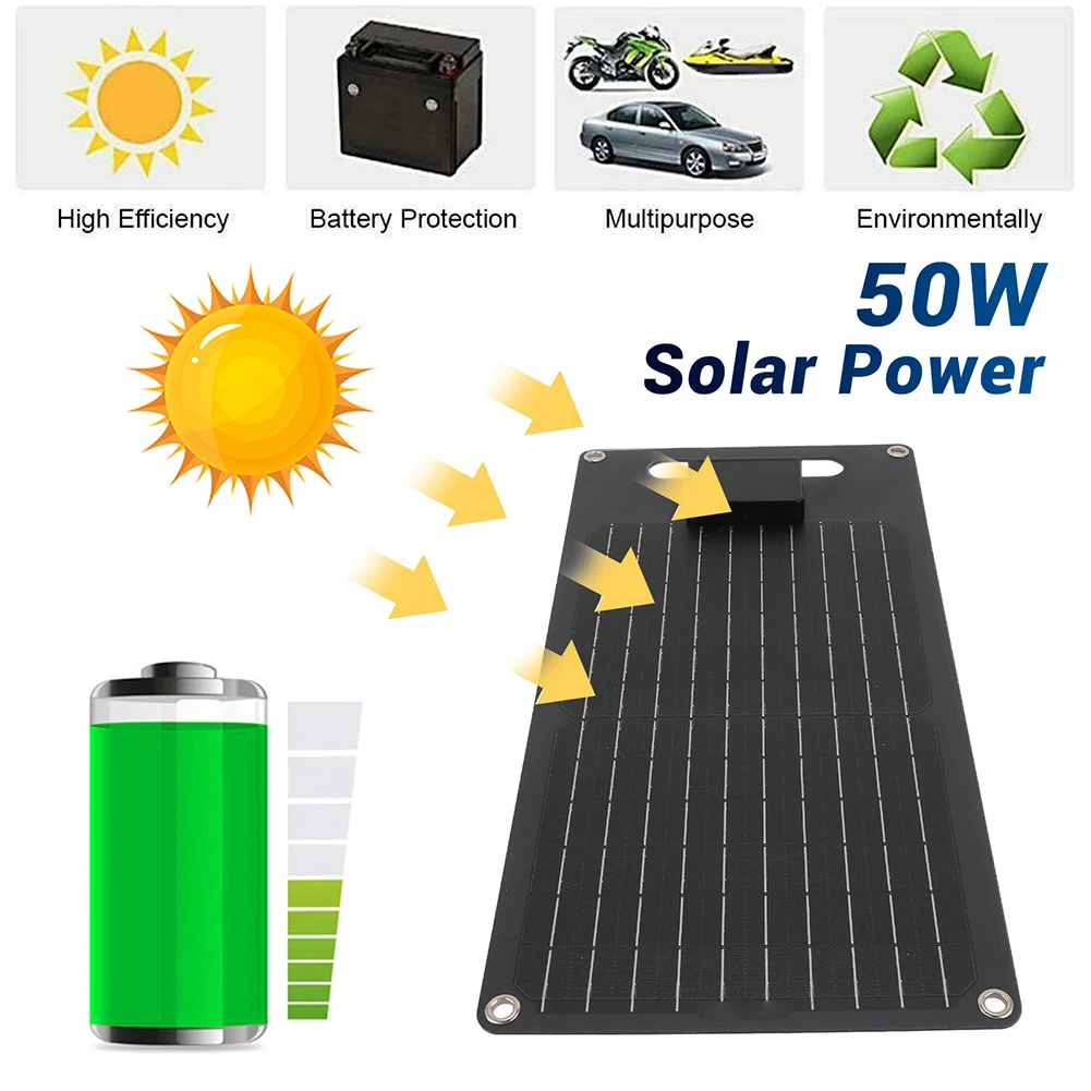 For Pet Homes 40w Solar Panel Home Energy Supply Solar Panel For Camping Use Battery Charger 18V Maximum Voltage