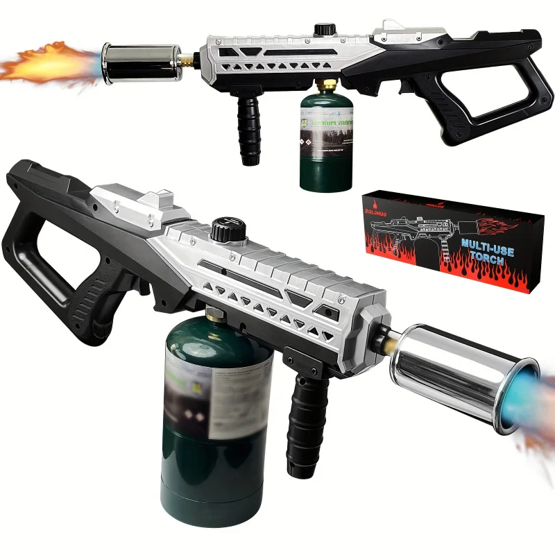 Cool and unique - Powerful BBQ blowtorch | Gas torch with adjustable flame, gas canister and batteries not included.