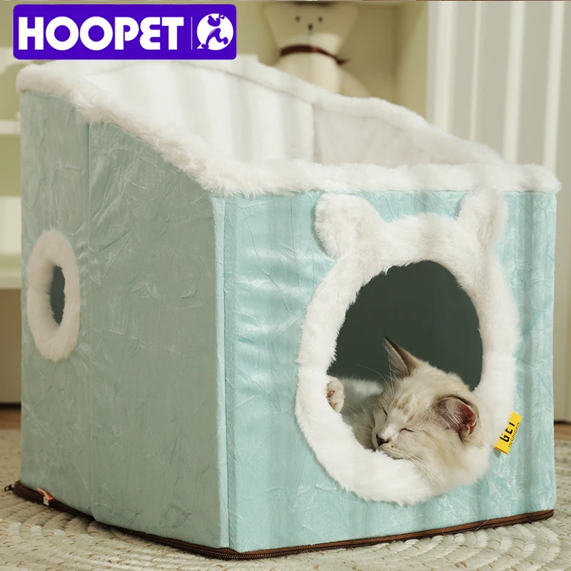 HOOPET Deep Sleep Cat House Winter Cat Mat Bed Pets Tent Cozy Cave Kitten Basket Puppy Cushion Pet Supplies