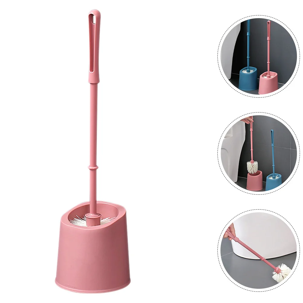

1Set Long Handle Toilet Brush Set Durable Bathroom Cleaning Brush with Soft Bristles Wall Mounted Holder Practical Tool