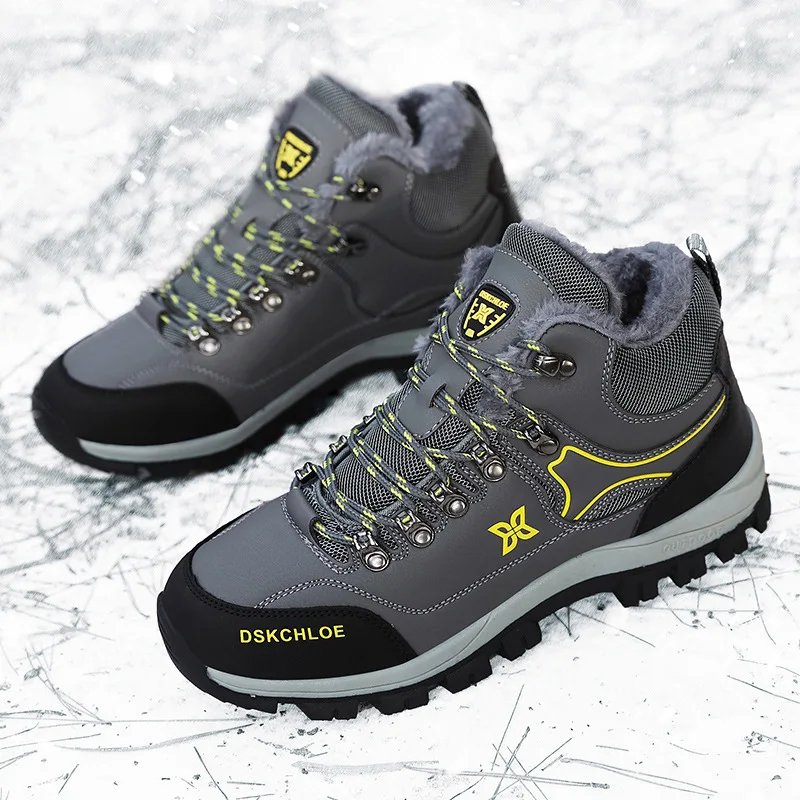 

Mens Hiking Shoes Casual Running Sneakers Outdoor Waterproof Non Slip Snow Boots Fleece Lined Warm Cotton Shoes