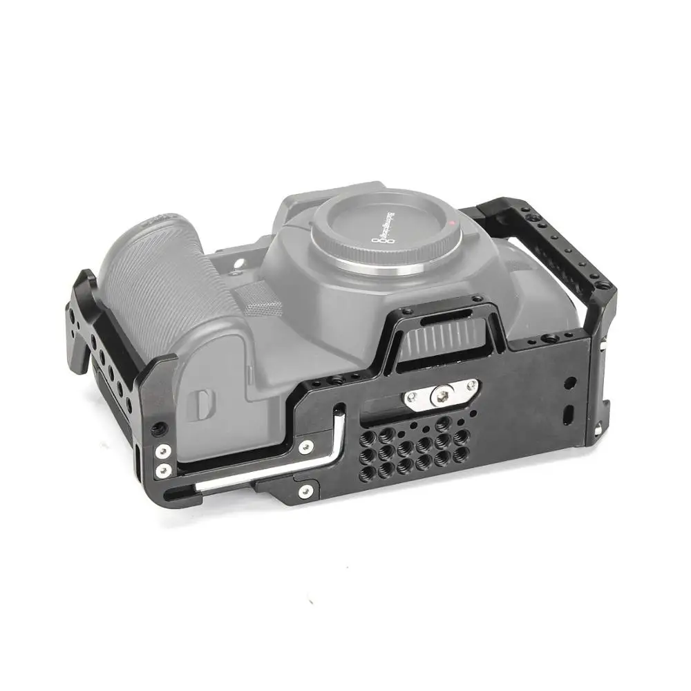 BMPCC 4K Camera Cage 1/4'' 3/8'' Screw NATO Rail Thread for Blackmagic Pocket Cinema Camera BMPCC 4K Video Camera Cage