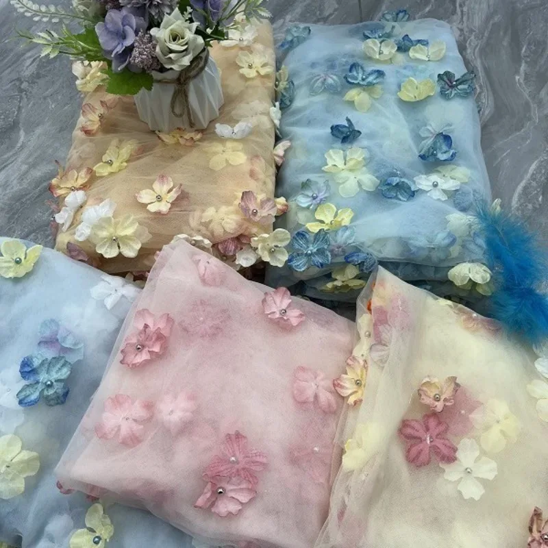 

New Floating Flower Embroidery Three-dimensional Petal Embroidery Lace Decal Handmade DIY Wedding Dress Clothing Accessories