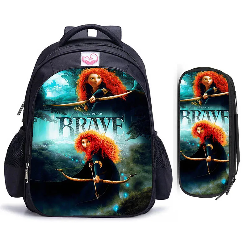 Mochila Primary Brave Cartoon para Crianças, Bolsas de Ombro Escolar, Mochila Estudantil e Universitária, Menino e Menina, 16"