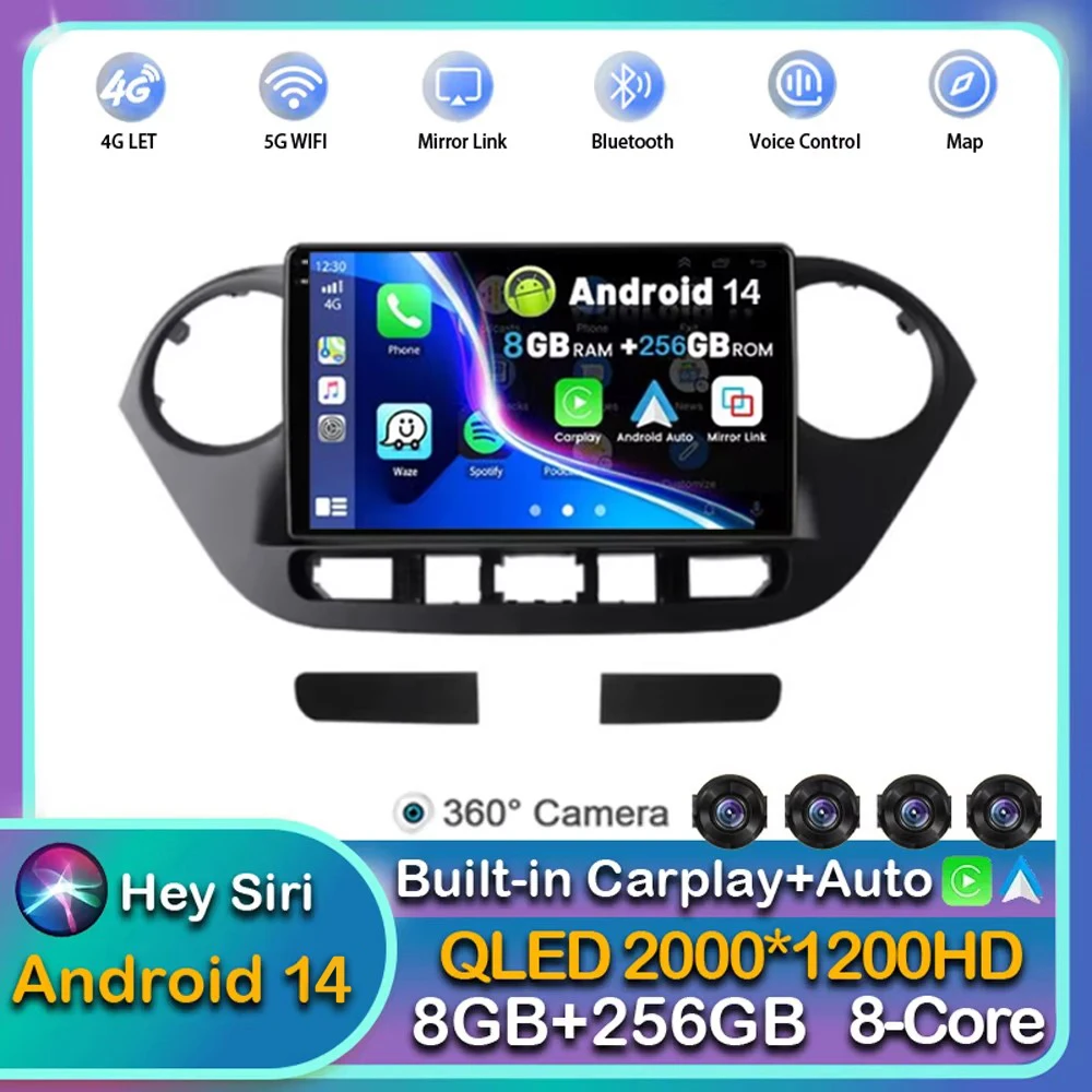 

Android 14 Carplay Auto For Hyundai Grand I10 2013 2014 2015 2016 Car Radio Multimedia Player Video Head Unit Stereo WIFI+4G DSP