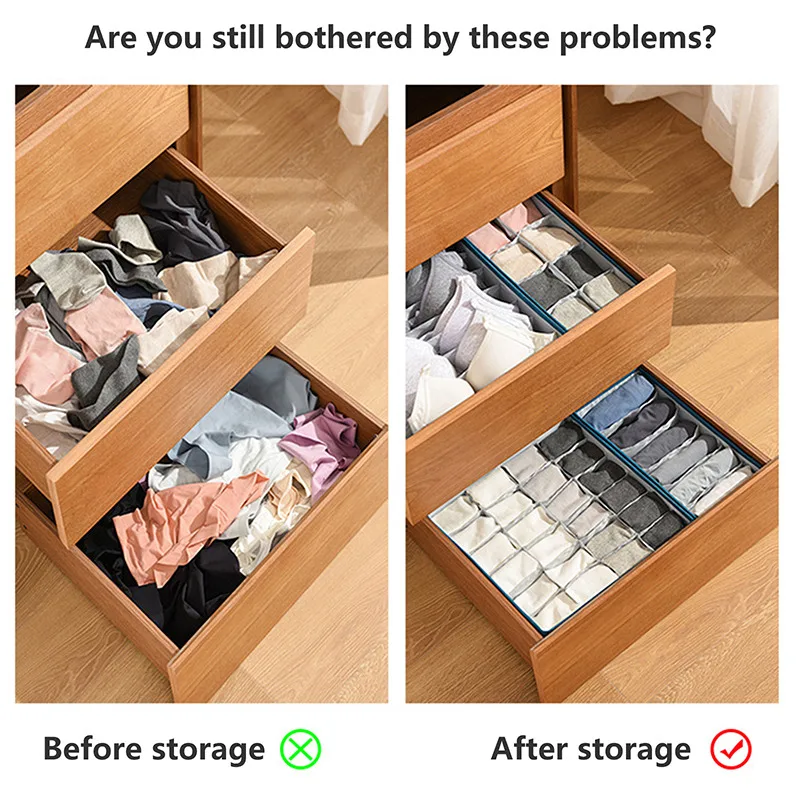 Cardboard Foldable Underwear Drawer Organizer Box Divider Closet Dresser Clothes Storage Organizer Bra Scarf Tie Sock Box