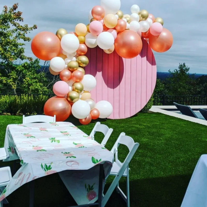 DD Velvet Circle Backdrop Decoration 7ft 3 Color Customizable for Wedding Birthday Event Background Frame Photography Backdrops