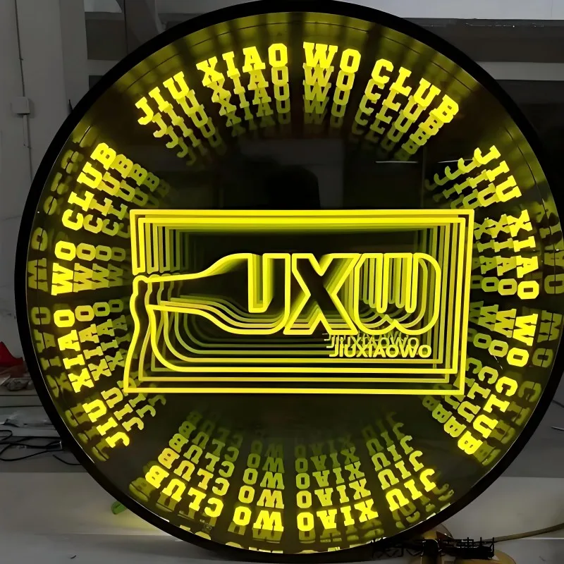 Custom 3D Magic Tunnel Mirror Design Wall Light Emitting Diode Decorative Infinity Mirror