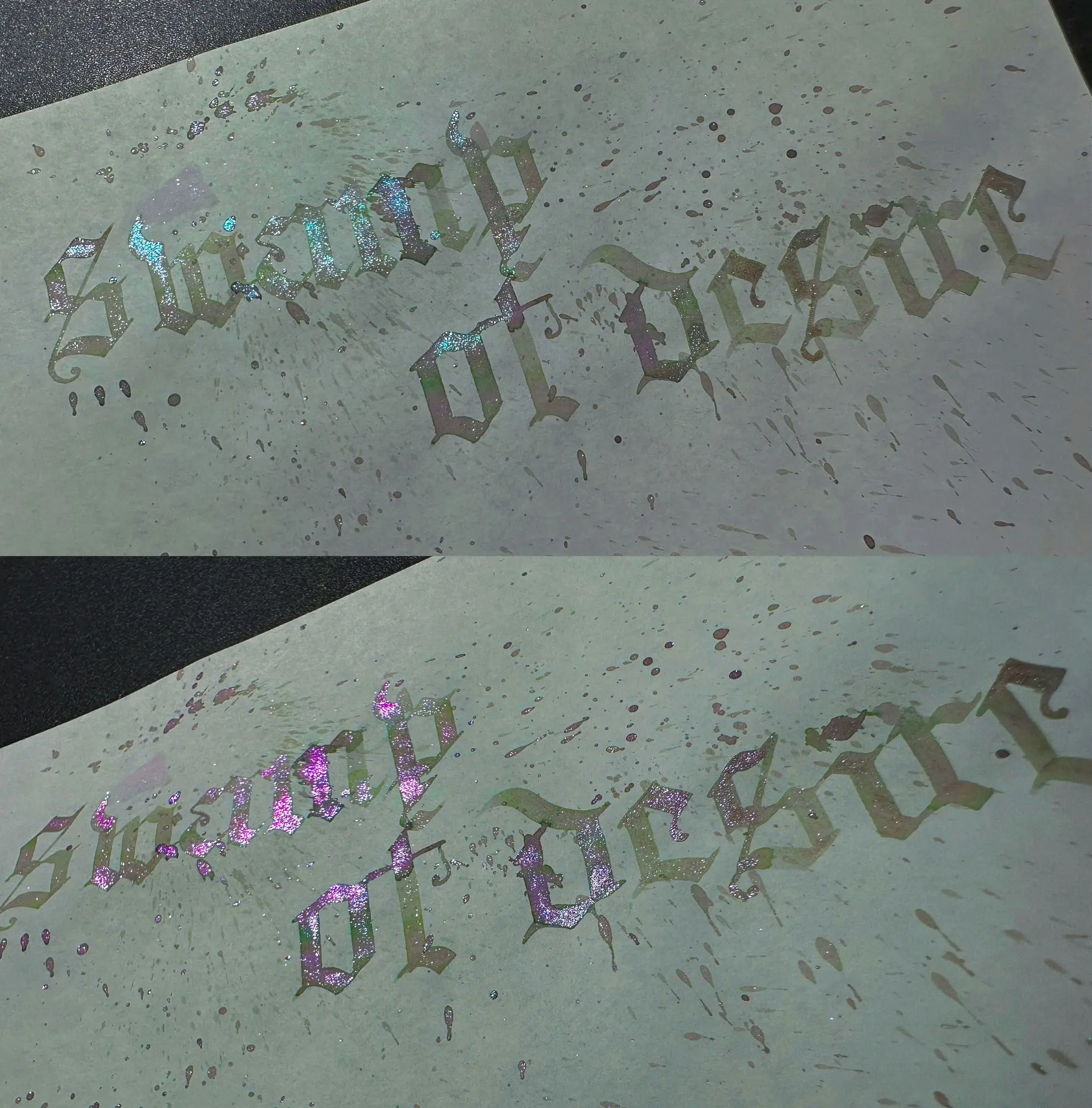 ◆ DREAMINK · Desire Swamp ◆ Colorful Gold Powder Chromatography Gradient Ink Handmade Color Ink