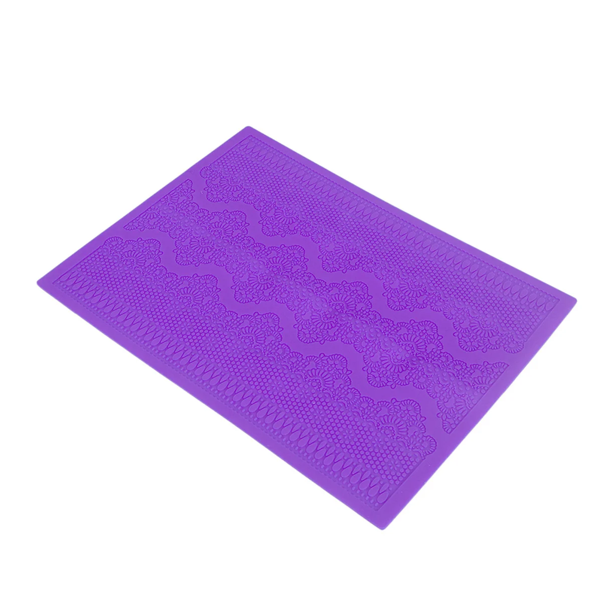 الأرجواني سيليكون كعكة الدانتيل فندان حصيرة تنقش زهرة نمط المطبخ سيليكون حصيرة كعكة أداة زخرفة مرنة لا طعم له