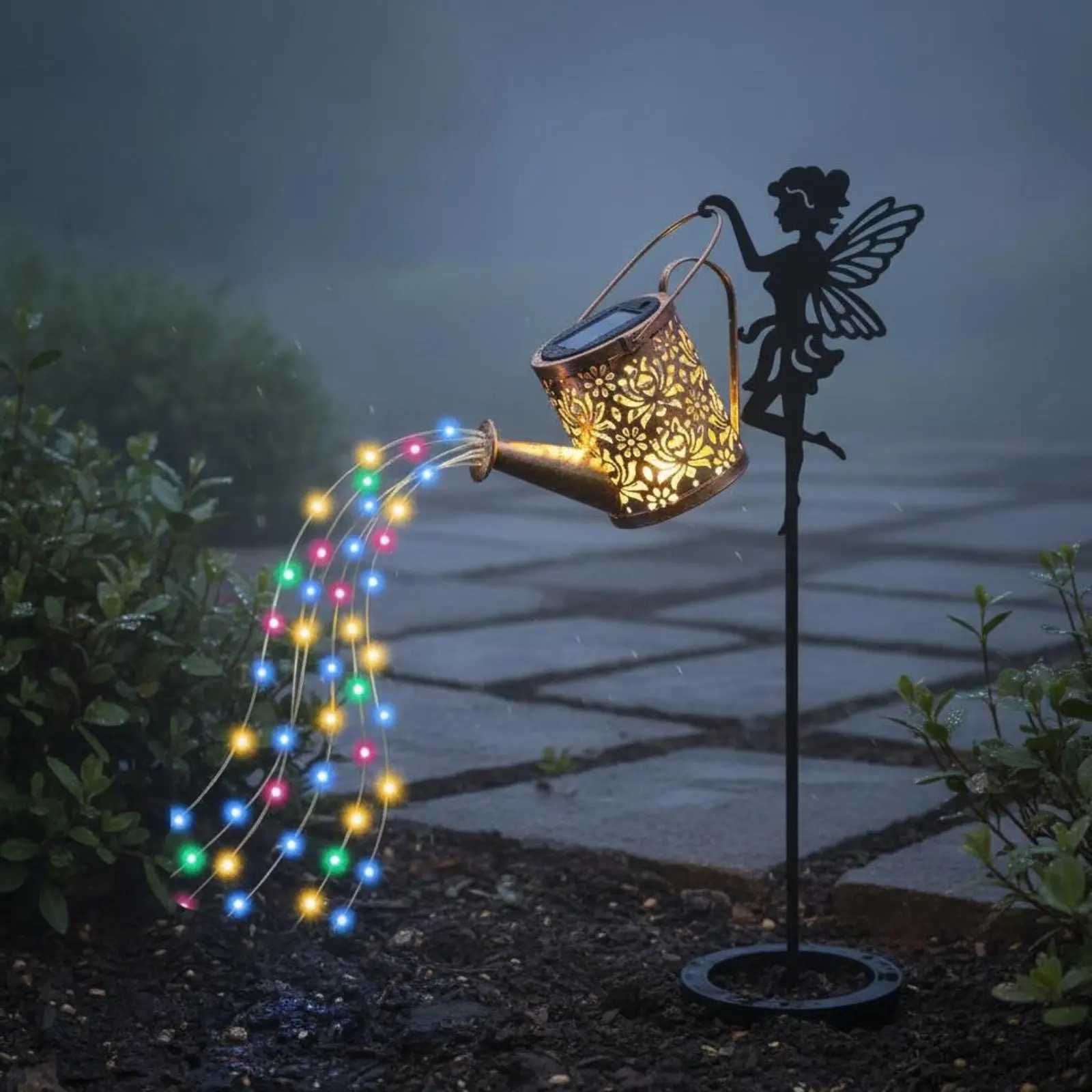 Solar Fairy Watering Can Light Decorative Projection Fairy Watering Can Light Yard Decoration Gift Outdoor Lighting for Patio