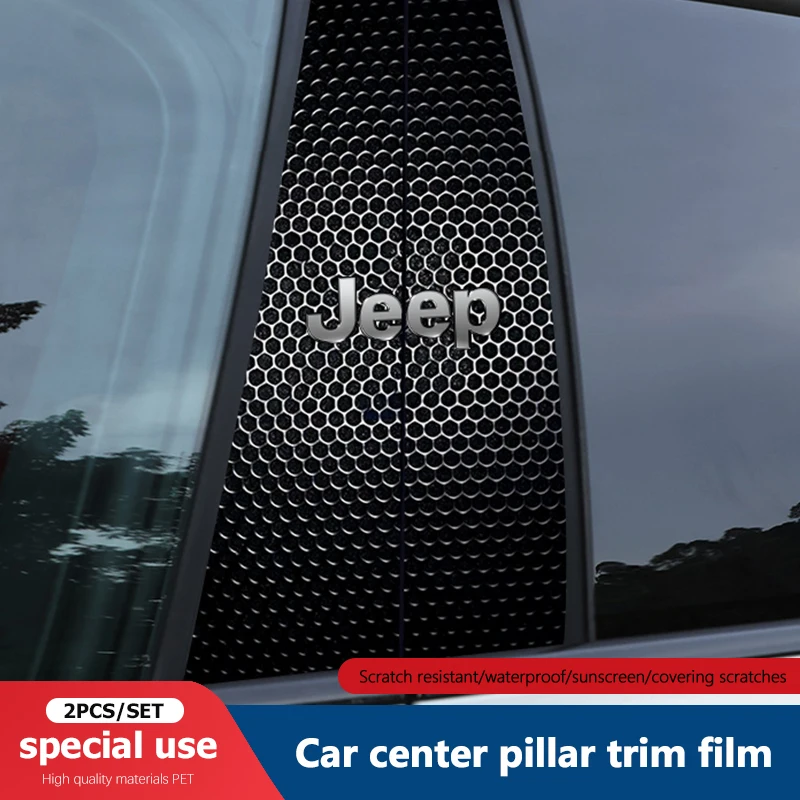

2 шт. наклейки на центральные стойки автомобиля, декоративные наклейки с логотипом для Jeep Grand Cherokee, Wrangler, Gladiator, Compass, Renegade