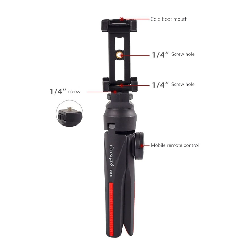 โทรศัพท์มือถือบลูทูธขยายขาตั้งกล้องมือถือแบบพกพา Selfie Stick Holder สําหรับ Live Selfie Vlog