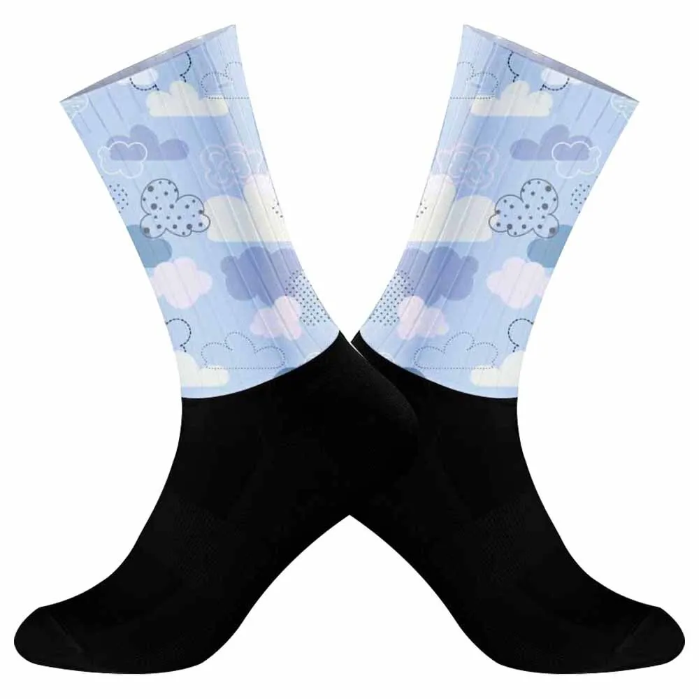 2024 New Protect feet breathable socks cycling socks Bicycles Socks Cycling sport christmas socks Colorful Cloud Socks