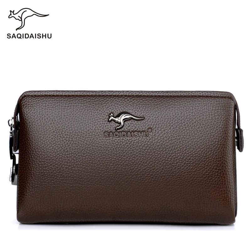 

new High quality soft leather Combination lock Men's Business clutch bag wallet Multi Card Slot Wrist Bag Anti theft Phone bag