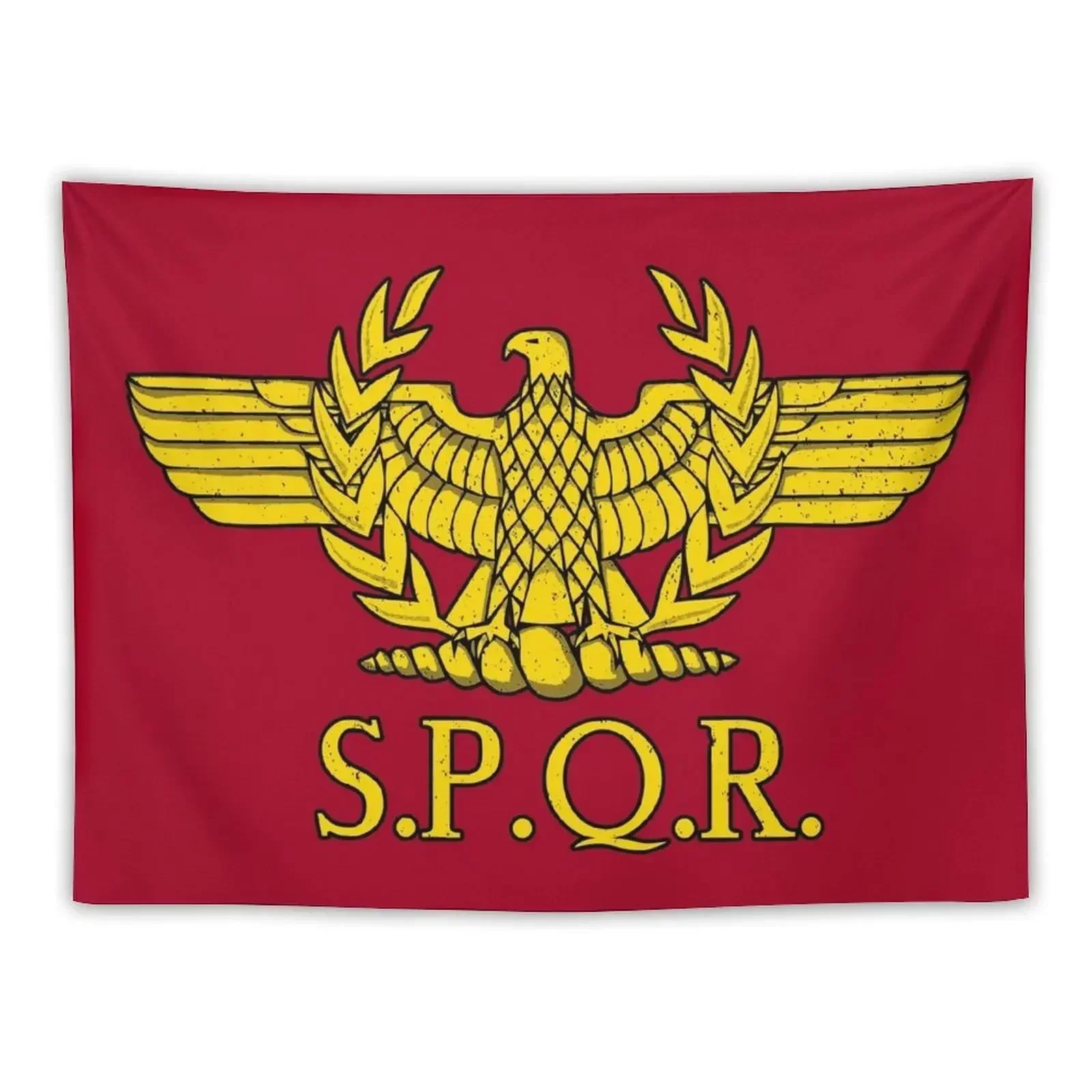 

Roman Standard - Rome - SPQR - Roman Empire Gold Tapestry Room Ornaments Wall Art Room Decore Aesthetic Tapestry