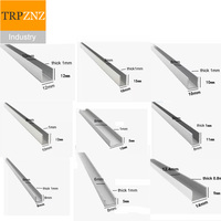 U shape  Aluminum Outside width 4mm 5mm 6mm 7mm thick 0.6 0.8mm aluminum alloy glass covered edge strip 6063 Aluminum U-Channel
