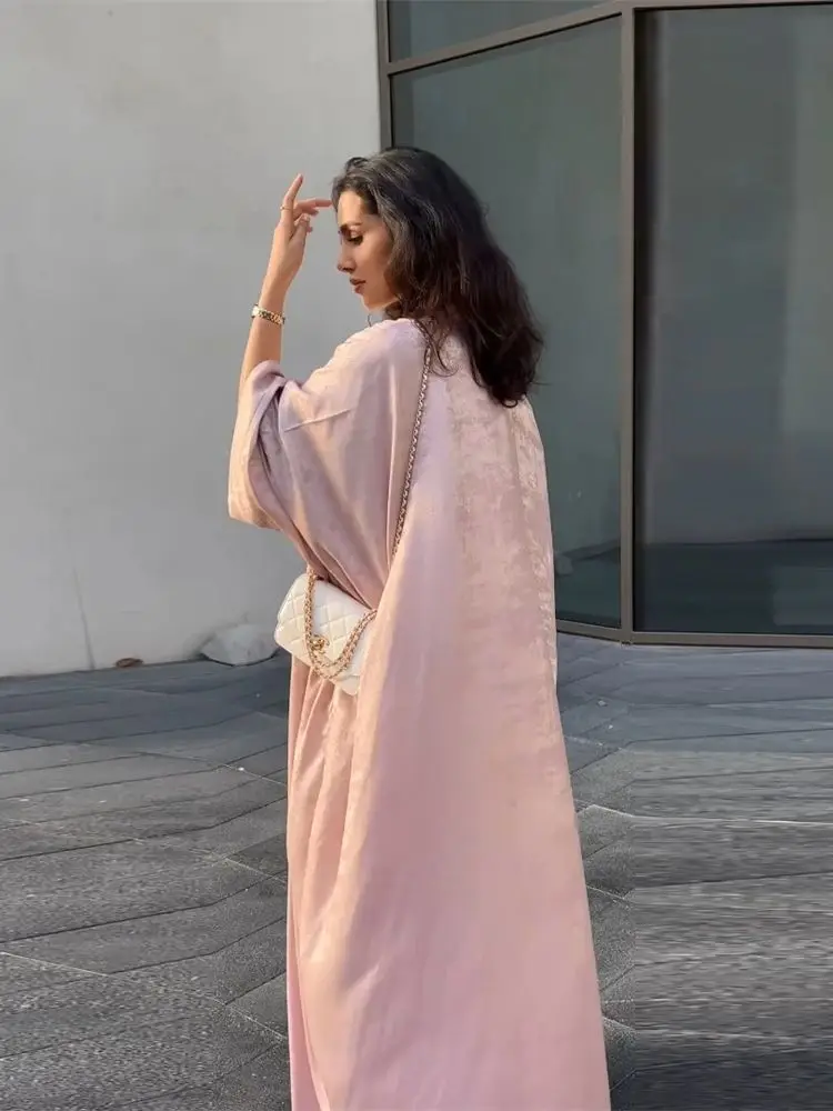 Abrigo tipo kimono abierto Eid Dubai, Abaya de lujo con alas de murciélago, vestidos modestos 2024 musulmán para mujeres, ropa islámica, bata Kebaya