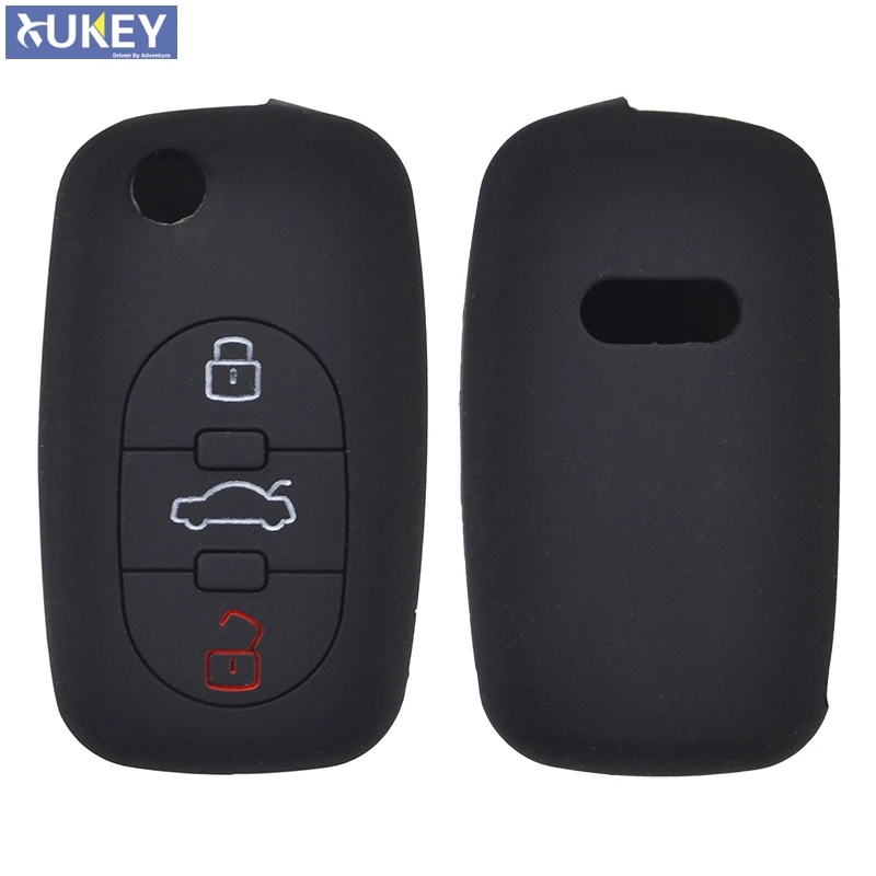 3 Button Silicone Car Remote Key Fob Shell Cover Case For Audi A2 A3 S3 A4 S4 RS4 A6 S6 A8 S8 TT Roadster Cabriolet 1997-2006