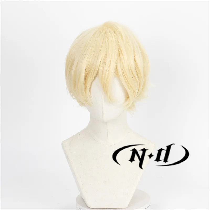 ND Mikaela Hyakuya Cosplay Wig Anime Seraph of the end Cosplay Wavy Blond Hair Wig for Halloween Part Heat Resistant Synthetic