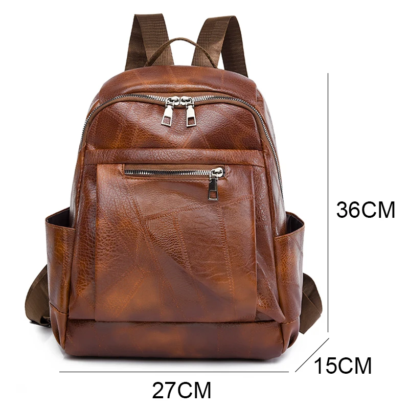 Fashion Backpacks Female High Quality Leather Bagpack for Women Rucksacks Large Capacity School Bag Ladies Travel Bags Mochilas