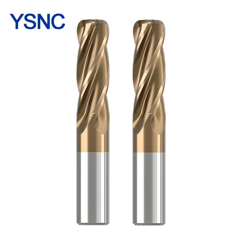 Corner Radius End Mill CNC R Bullnose Cutter Tungsten Carbide Steel Metal Router Tool 4 Flutes R0.5 R1 R2 Surface Machining