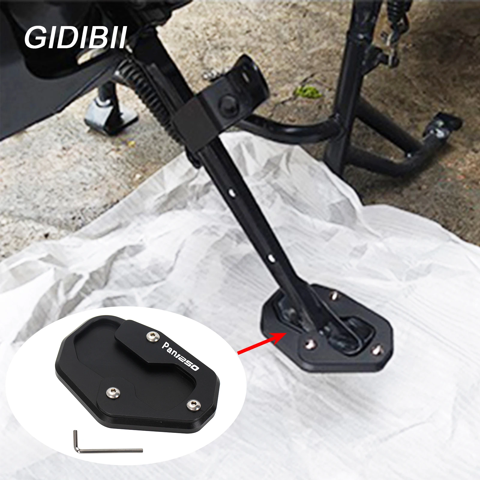 

1 Piece Motorcycle Kickstand Foot Side Stand Extension Pad Support Enlarge Plate For For Harley Pan America RA1250 RA1250S 2021+